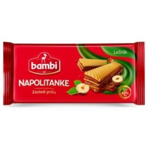 Napolitanka BAMBI lešnik 185g