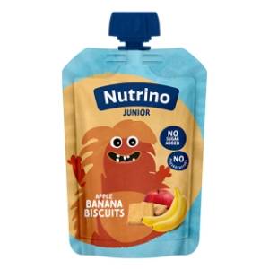 NUTRINO Junior voćni pire jabuka i banana sa keksom 180g