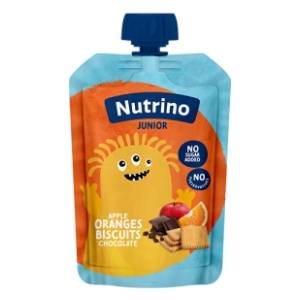 NUTRINO Junior voćni pire jabuka pomorandža keks čokolada 180g