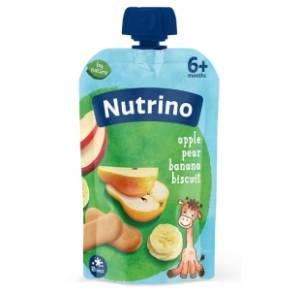 NUTRINO voćni pire jabuka kruška banana keks 100g