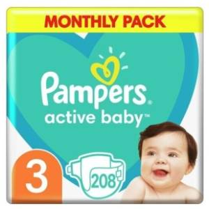 PAMPERS pelene monthly pack MSB 3 208kom