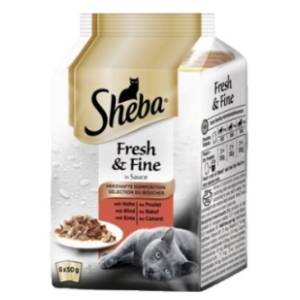SHEBA hrana za mačke izbor mesa 6x50g