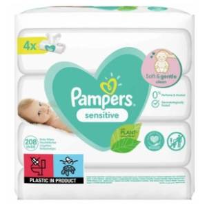 Vlažne maramice PAMPERS sensitive 4x52kom