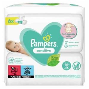 Vlažne maramice PAMPERS sensitive 6x52kom