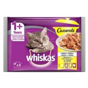WHISKAS Casserole Junior izbor živine u želeu 4x85g