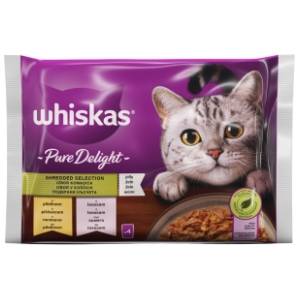 WHISKAS Pure delight hrana za mačke izbor mesa 4x85g