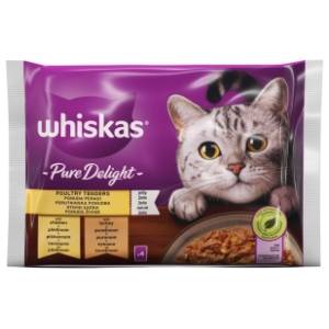 WHISKAS Pure delight hrana za mačke izbor živine 4x85g