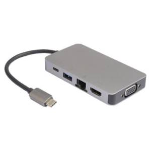E-GREEN USB Hub USB-C/HDMI + VGA + 2x USB 3.0 + RJ-45 + USB-C