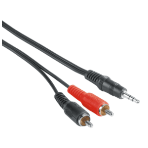 HAMA konverter kabl 3.5mm na 2x RCA (m/m) 2m crni