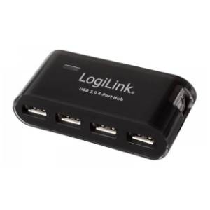 LogiLink USB Hub 4-in-1 USB 2.0 crni