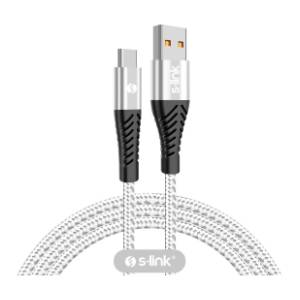 S-LINK konverter kabl USB-A na USB-C (m/m) 1m srebrni