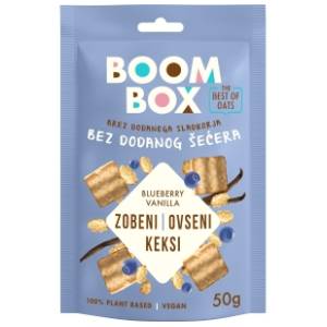 BOOM BOX ovseni keks borovnica vanila 50g