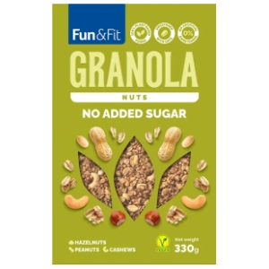 FUN & FIT granola kikiriki i jezgrasto voće 330g