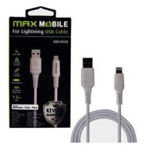 MAX MOBILE konverter kabl Lightning na USB (m/m) 1.2m beli