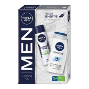 NIVEA MEN set Fresh sensitive (gel za tuširanje i dezodorans)