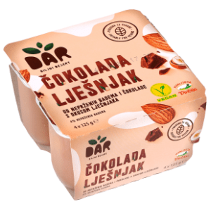 DAR biljni dezert čokolada lešnik 4x125g