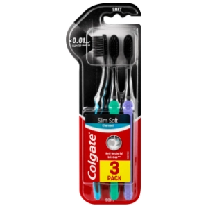 COLGATE Slim Soft Active četkica za zube sa ugljem 3kom