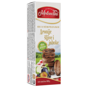 MOLENDINI keks bez glutena aronija šljiva jabuka 180g