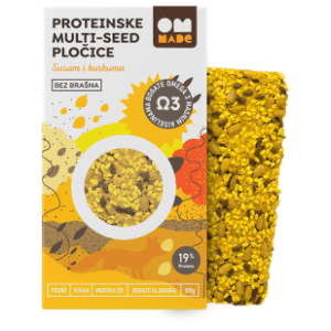 OM MADE proteinske pločice susam kurkuma 108g
