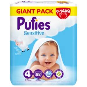 PUFIES pelene sensitive Giant Pack 4 88kom