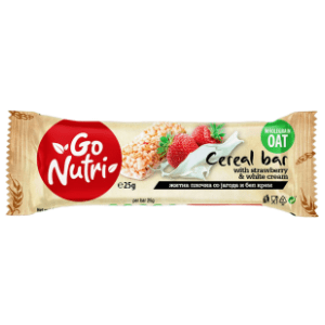 Štanglica VITALIA Go nutri bar jagoda beli krem 25g
