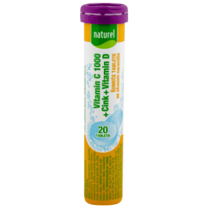Šumeće tablete NATUREL vitamin c cink vitamin D 1000mg 80g