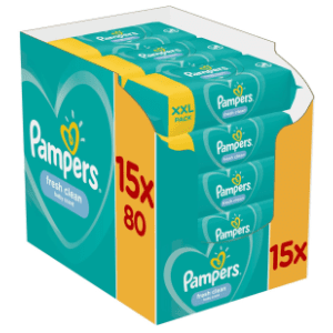 Vlažne maramice PAMPERS fresh clean 15x80kom