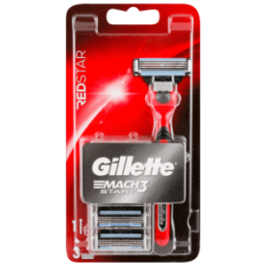 Brijač GILLETTE Mach 3 start red star 1kom + 3 zamene