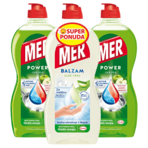 Deterdžent za posuđe MER Jabuka i aloe vera 3x450ml