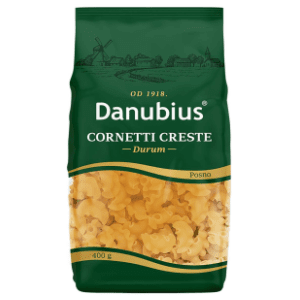 Testenine DANUBIUS Cornetti creste durum 400g