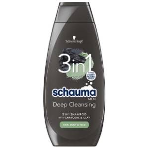 Šampon SCHAUMA Men 3in1 charcoal & clay 400ml
