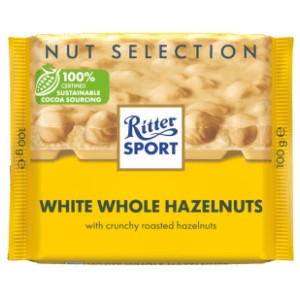 Bela čokolada RITTER SPORT celi lešnici 100g
