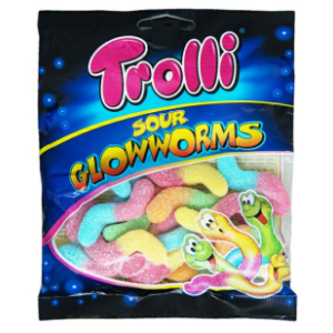 Gumene bombone TROLLI glowworms 100g