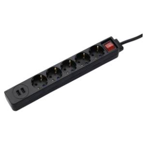 HAMA produžni kabl 5 utičnica, 2xUSB-a 1.4 m