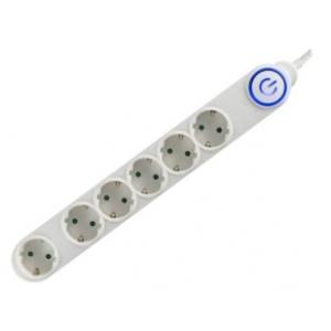 HAMA produžni kabl sa 6 mesta 1.5m 1.0mm2 + nožni prekidač NV06TK/WH