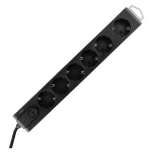 HOME produžni kabl 6 mesta 1,5m 1.0mm2 + prekidač i zaštita NVT6K/BK