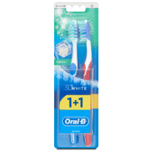 ORAL B 3D white medium četkica za zube 1+1 gratis