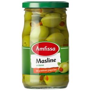 AMFISSA masline zelene sa paprikom 300g