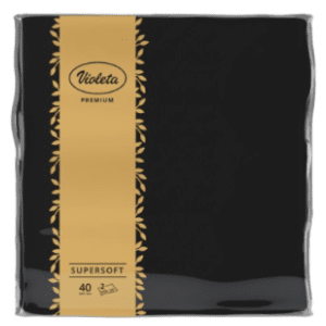 Salvete VIOLETA Premium crne 2sloja 40kom