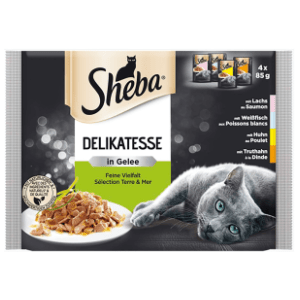 SHEBA Delikatesse fine flakes hrana za mačke  4x85g
