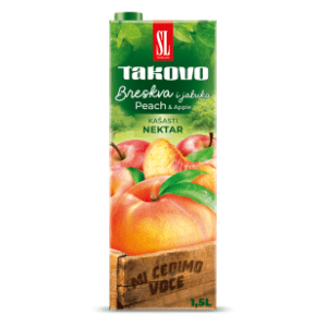 Voćni sok TAKOVO kašasti nektar breskva i jabuka 1,5l