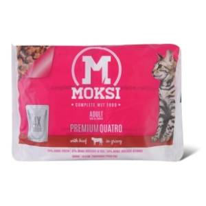 MOKSI hrana za mačke govedina 4x100g
