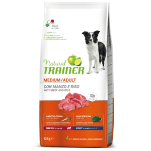 NATURAL TRAINER Medium adult hrana za pse govedina pirinač 12kg