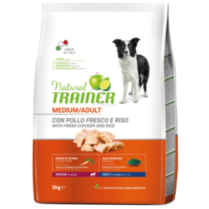 NATURAL TRAINER Medium adult hrana za pse govedina pirinač 3kg