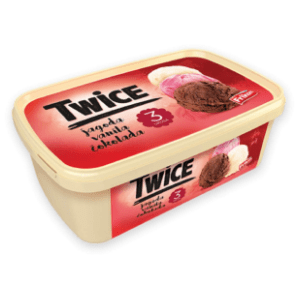 Sladoled FRIKOM Twice vanila čokolada jagoda 1700ml