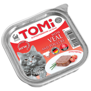 TOMI hrana za mačke sa teletinom i živinom 100g