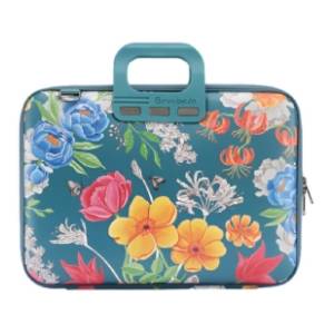 BOMBATA torba za laptop Peonia 15.6''/16'' Limited Edition Teal blue