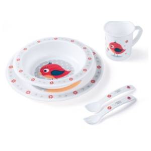CANPOL BABIES Set za hranjenje beba Bird crveni
