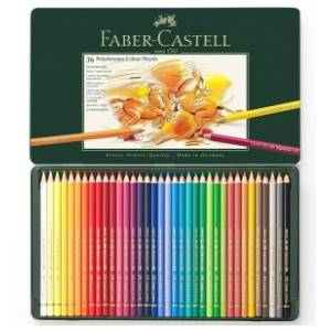 Drvene boje FABER CASTELL polychromos metalna kutija 36kom
