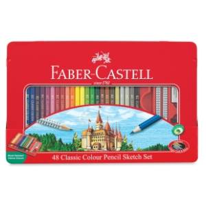 Drvene boje FABER CASTELL metalna kutija 48kom